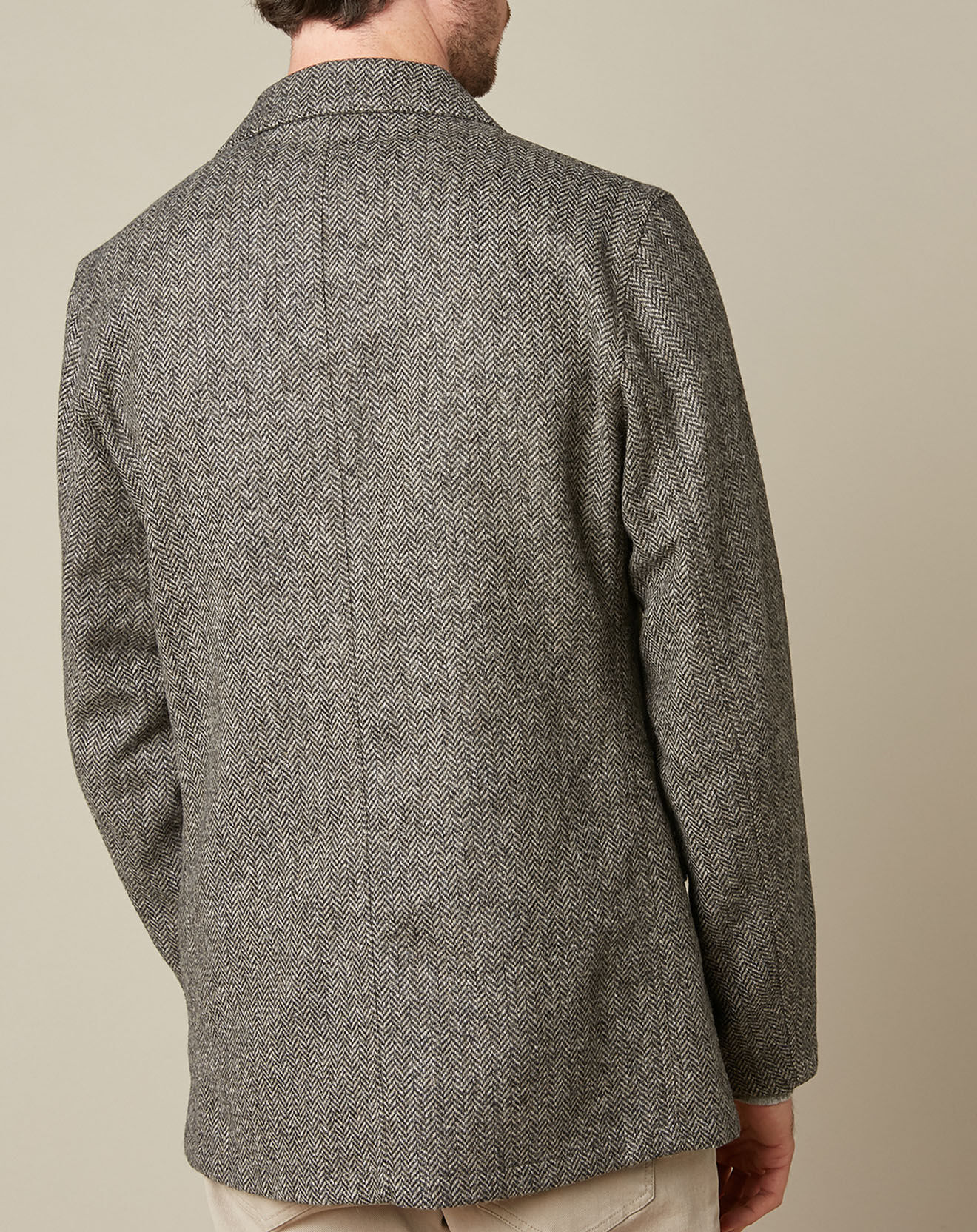 Hartford Veste 100% Laine Jag motifs chevrons beige/charbon