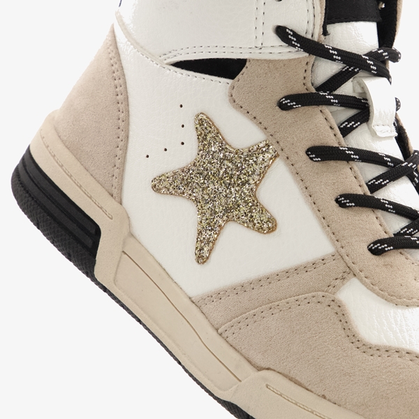 Blue Box hoge meisjes sneakers beige met ster