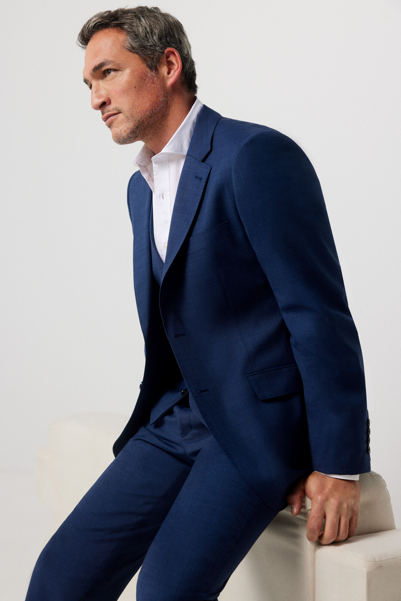 Blazer azul de corte justo - Azul
