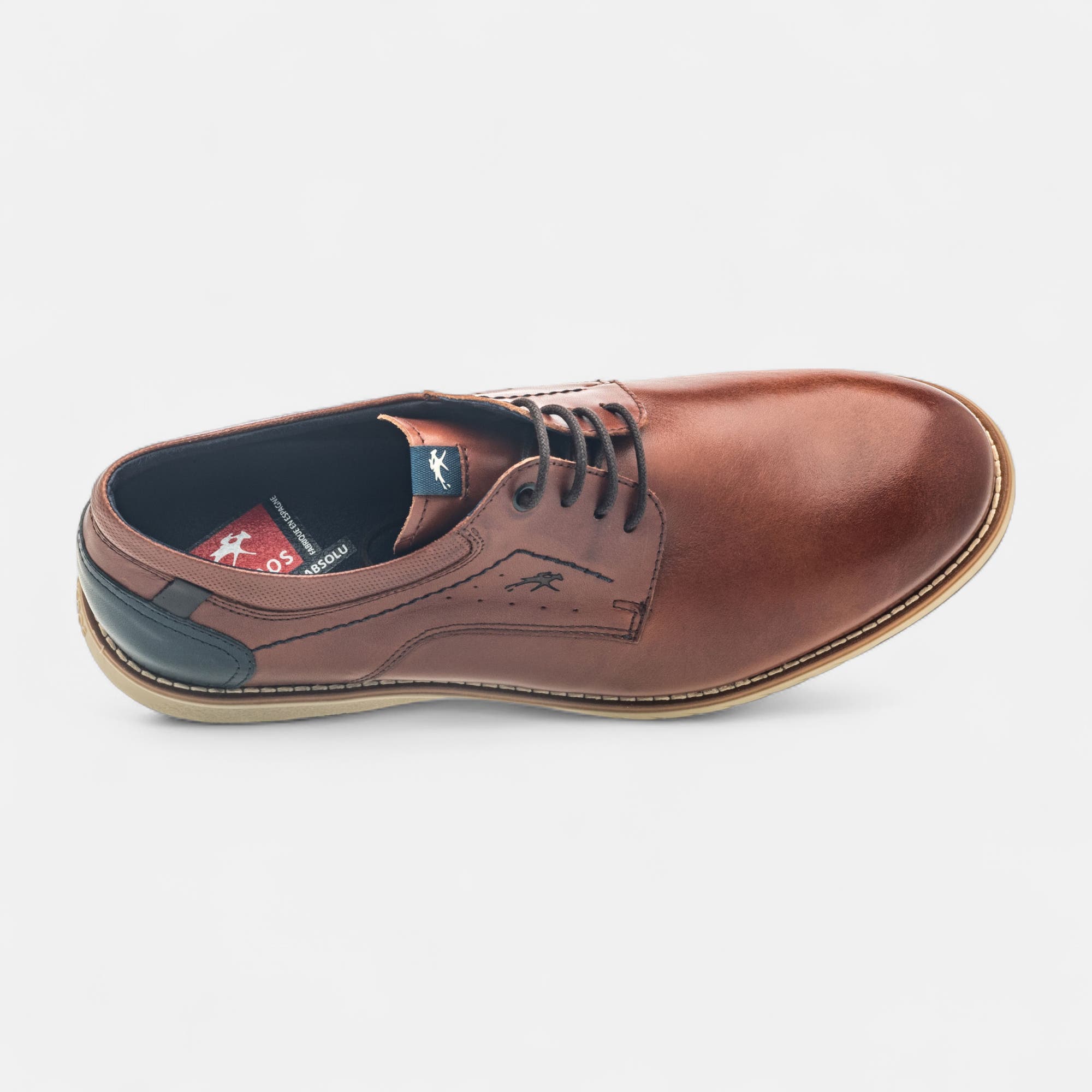 Derbies Homme en cuir cognac
