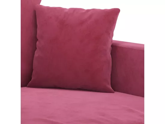 Ensemble de canapés 2 pcs avec coussins Rouge bordeaux Velours