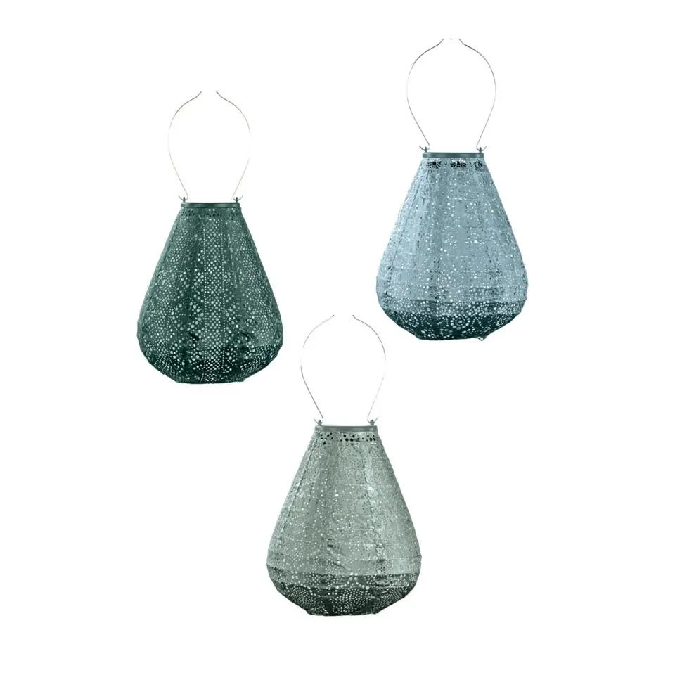 Lumiz Lampion op zonne energie - Solar tuinverlichting - Tulip Set - 3 stuks