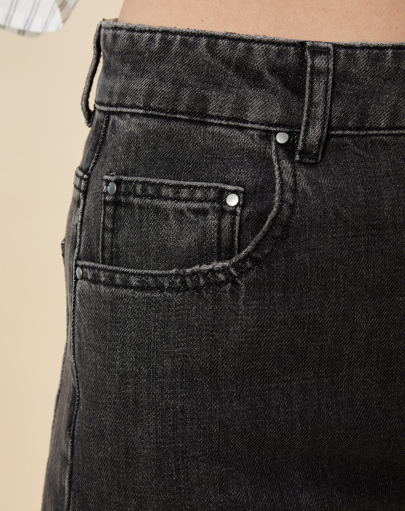 Chloé Stora Jean large en Toile de coton Ronda noir