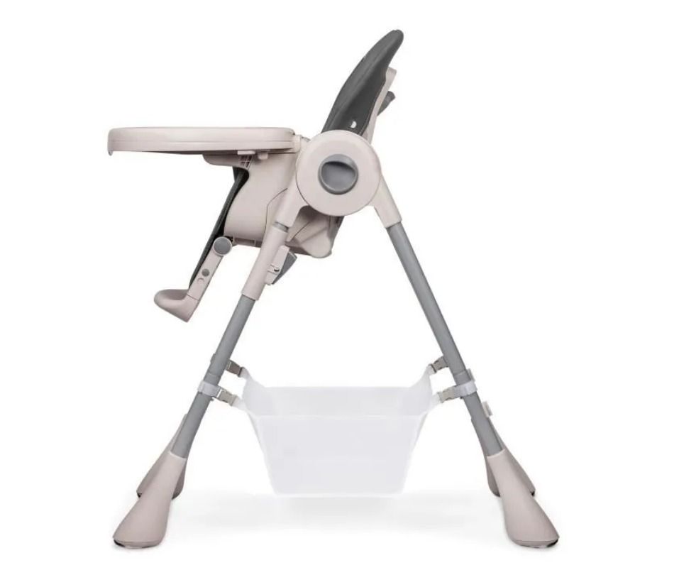 LIONELO Zanna, chaise haute pliable, portable avec roulettes, plateau double spacieux, plateau et repose-pieds réglables