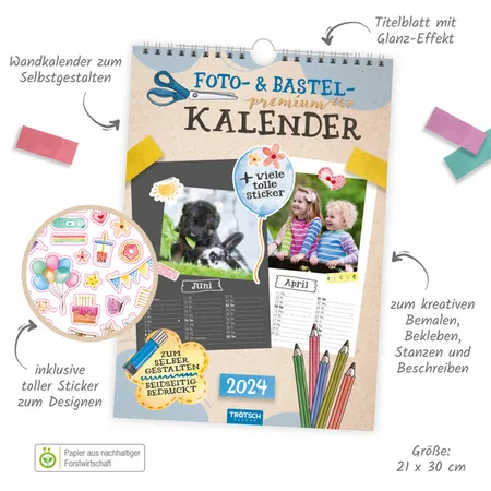 Trötsch Foto- und Bastelkalender Premium A4, 2024