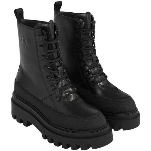 Calvin Klein Jeans - FLATFORM LACE UP BOOT LTH Negro