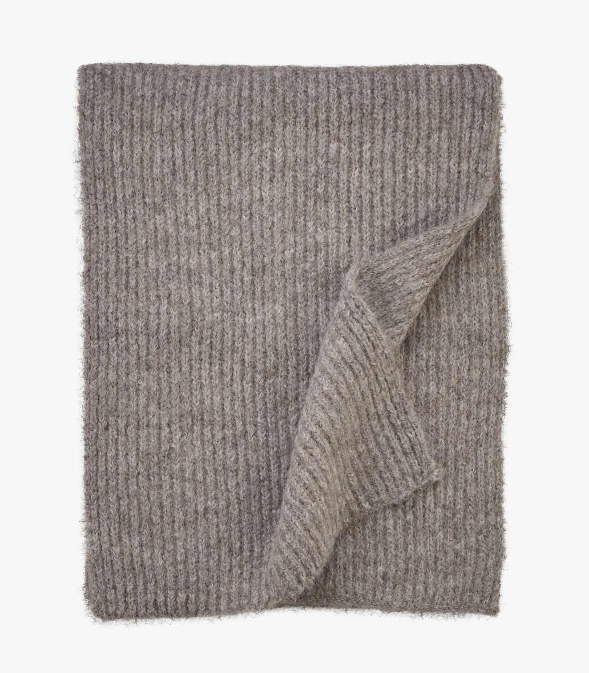 Strikket skjerf sand - 33x194 cm
