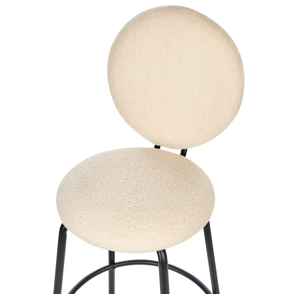 EMERY - Barkruk set van 2 - Lichtbeige - Bouclé