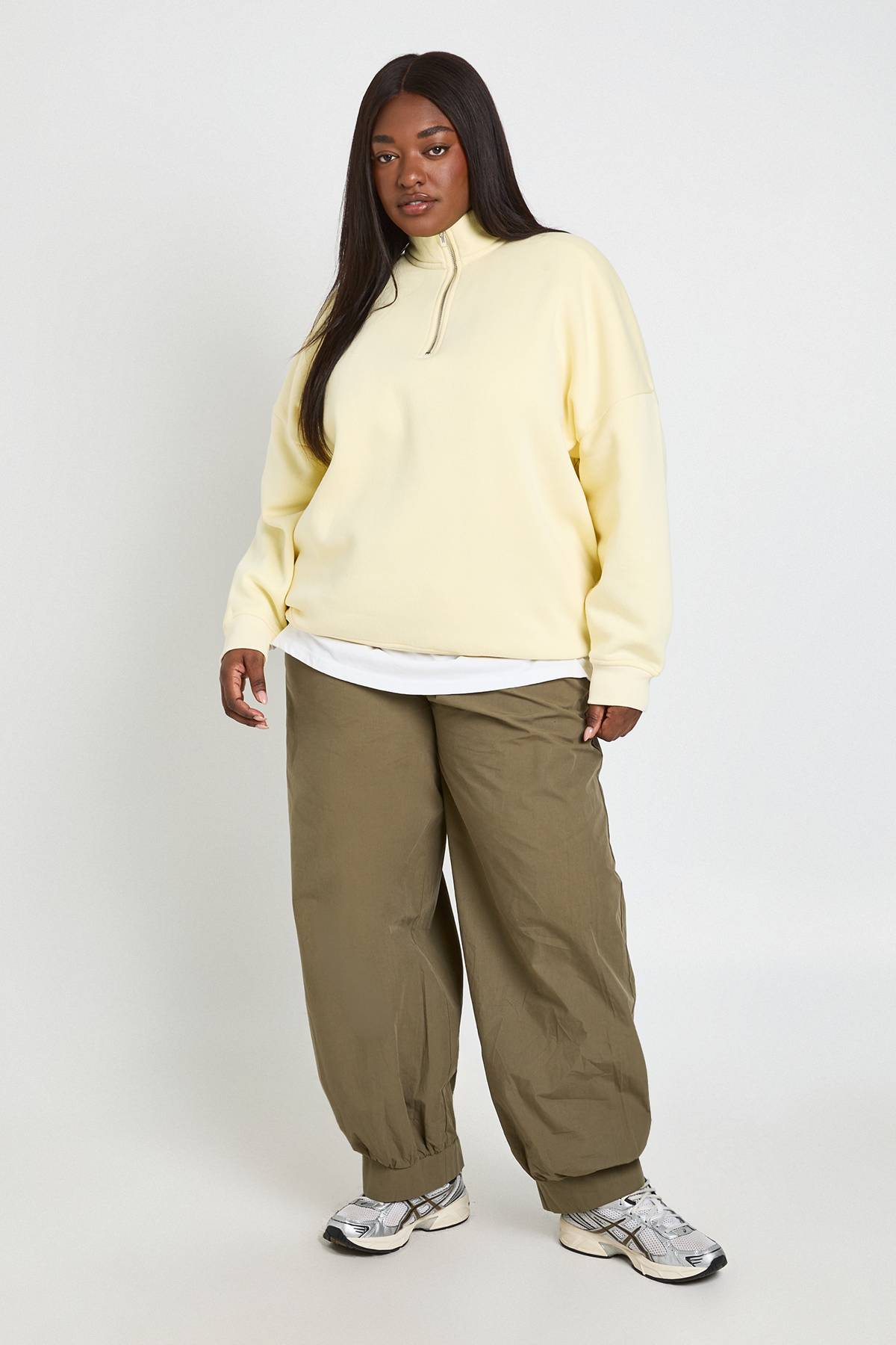 boohoo Sweat-shirt Grande Taille Demi-zip