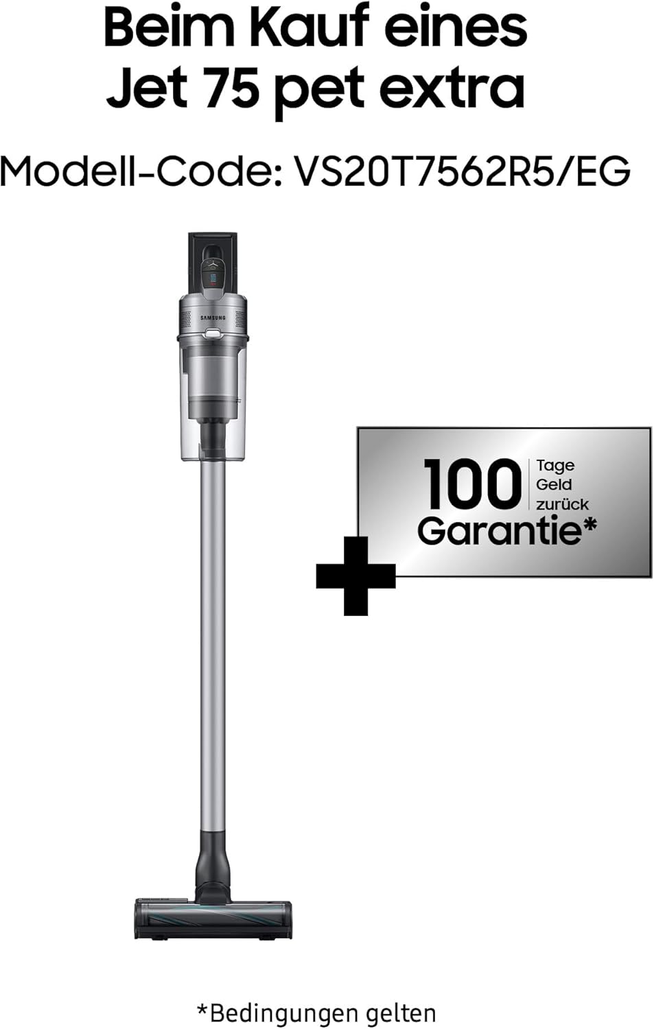 Jet 75 pet extra VS20T7562R5/EG, Akku-Handstaubsauger inklusive Ersatzakku, kabellos, beutellos, max. 200 W, wechselbarer 21.9V Li-Ion Akku, 0,8 Liter, ChroMetal Silber