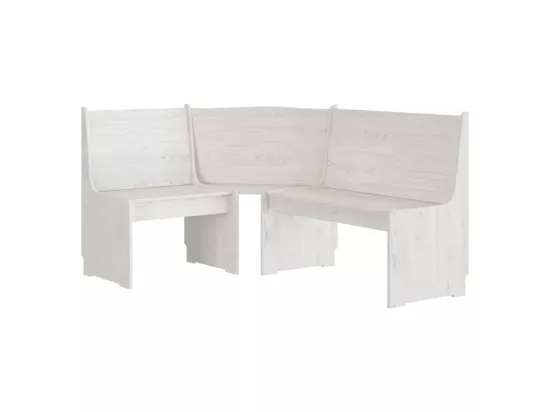 Banc d'angle REINE 151 cm blanc bois de pin solide