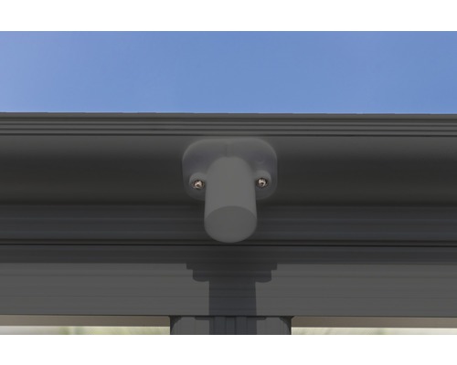 Enkele carport WESTMANN plat dak 6 mm dubbelwandige polycarbonaatplaten 15 m² incl. regengoot 305 x 503 cm antraciet