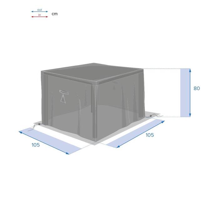 Housse de protection HAMBO pour table carrée Gris S