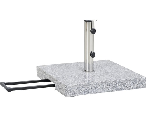 Siena Garden Granieten Parasolvoet, 45 kg, 50 x 50 cm, Granietgrijs, Wind- en weerbestendig, Roestvrij staal