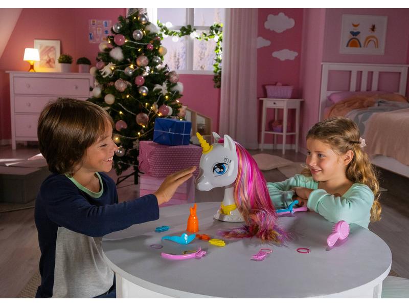 Lexibook Einhorn Frisierkopf mit Musik und Zubehör Einhorn-Set zum Stylen