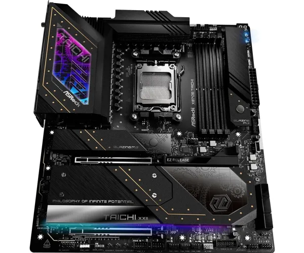 ASRock X870E Taichi - Bundkort - udvidet ATX - Socket AM5 - AMD X870E Chipset - USB4, USB 3.2 Gen 1, USB 3.2 Gen 2, USB-C 3.2 Gen 2x2 - 5 Gigabit Ethernet, Wi-Fi 7, Bluetooth - onboard grafik (CPU påkrævet) - HD Audio (8-kanaler)