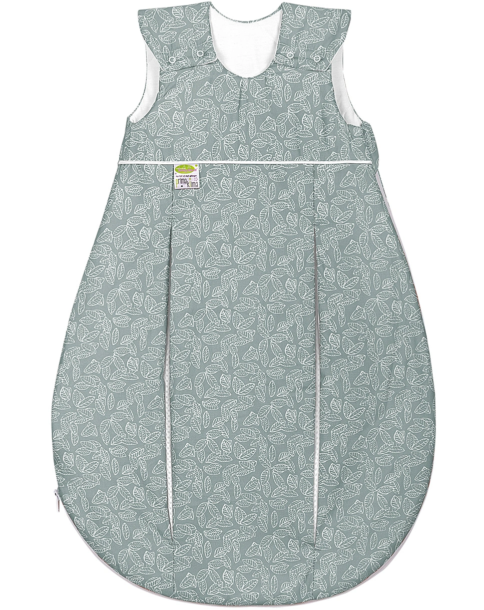 Ganzjahres-Schlafsack PRIMA KLIMA - LEAVES in grey