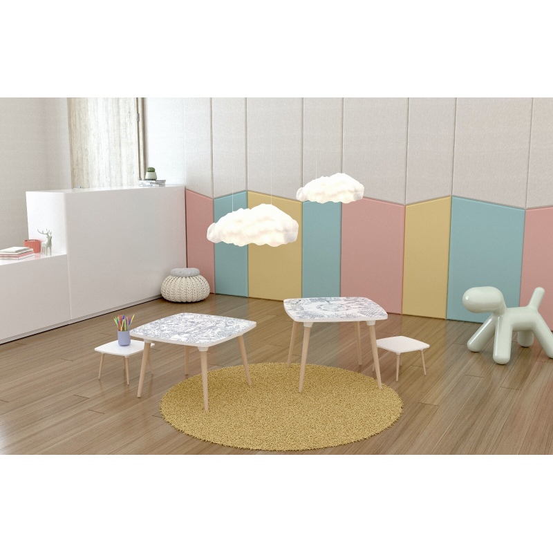 Table basse KIDS à colorier - Motif Jungle - Lot de 2