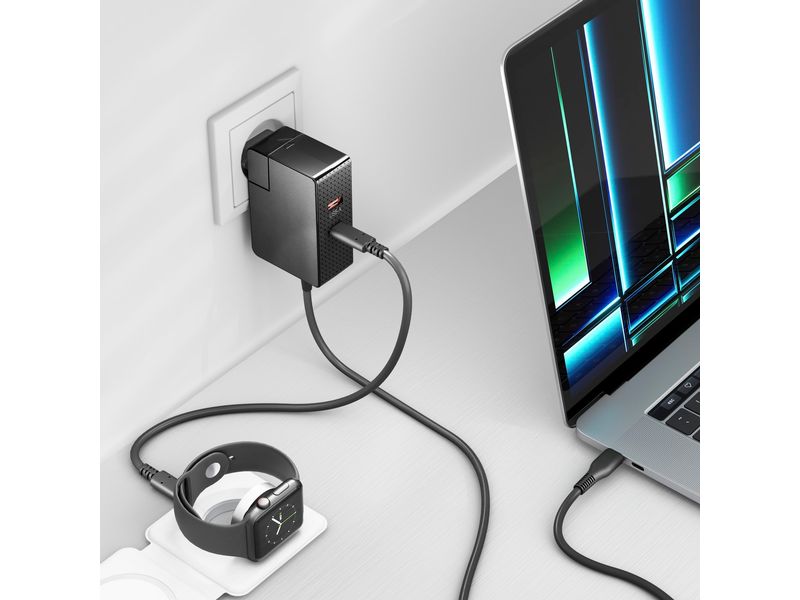 PureLink USB Netzteil VL-PSU110 USB-C, USB-A, 100W Vuelogic – USB-C & USB-A GaN Ladegerät - 3-Port - 100W PD – Schwarz