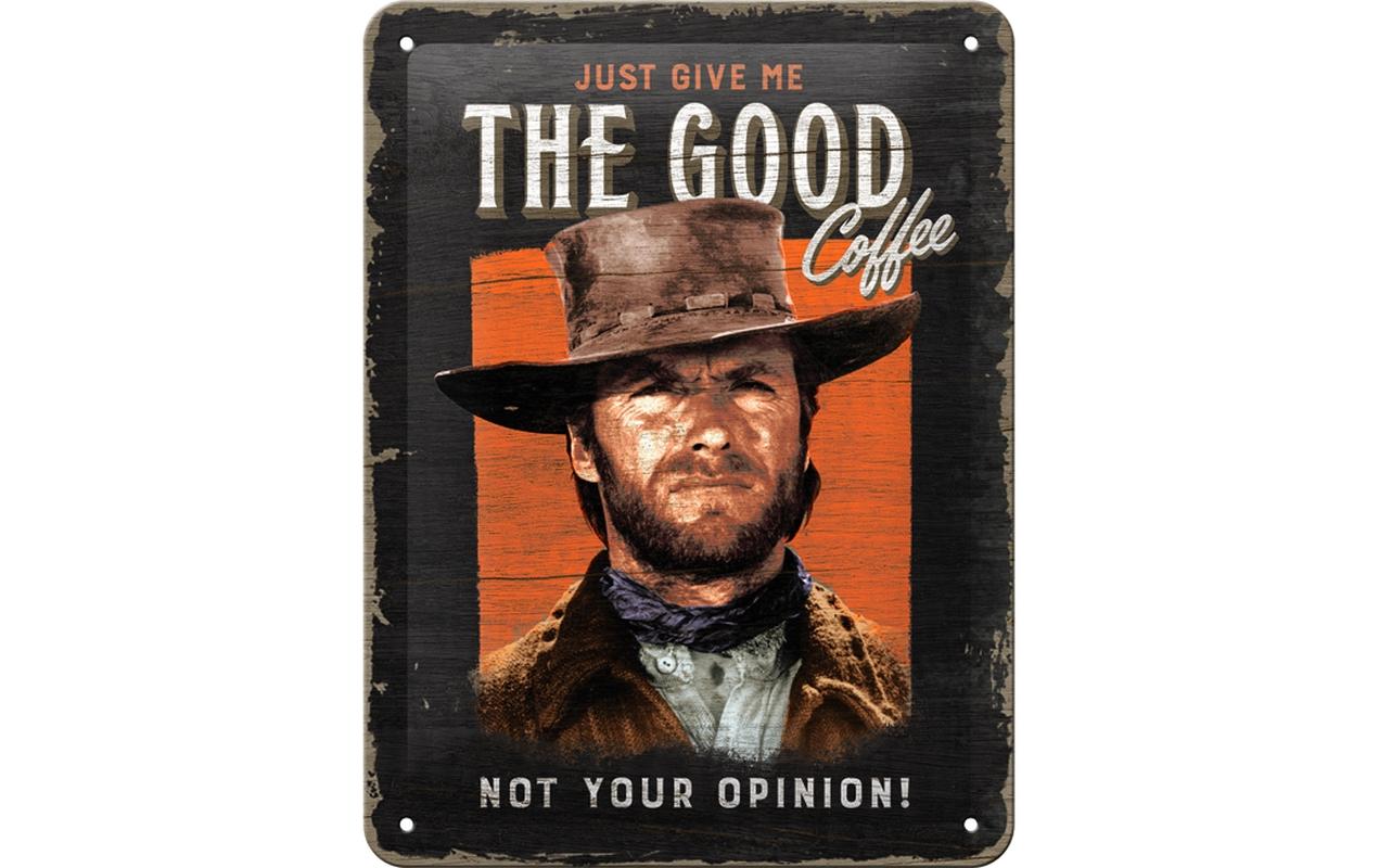 Schild The Good Coffee 15 cm x 20 cm, MetallBlechschild im Retro Design