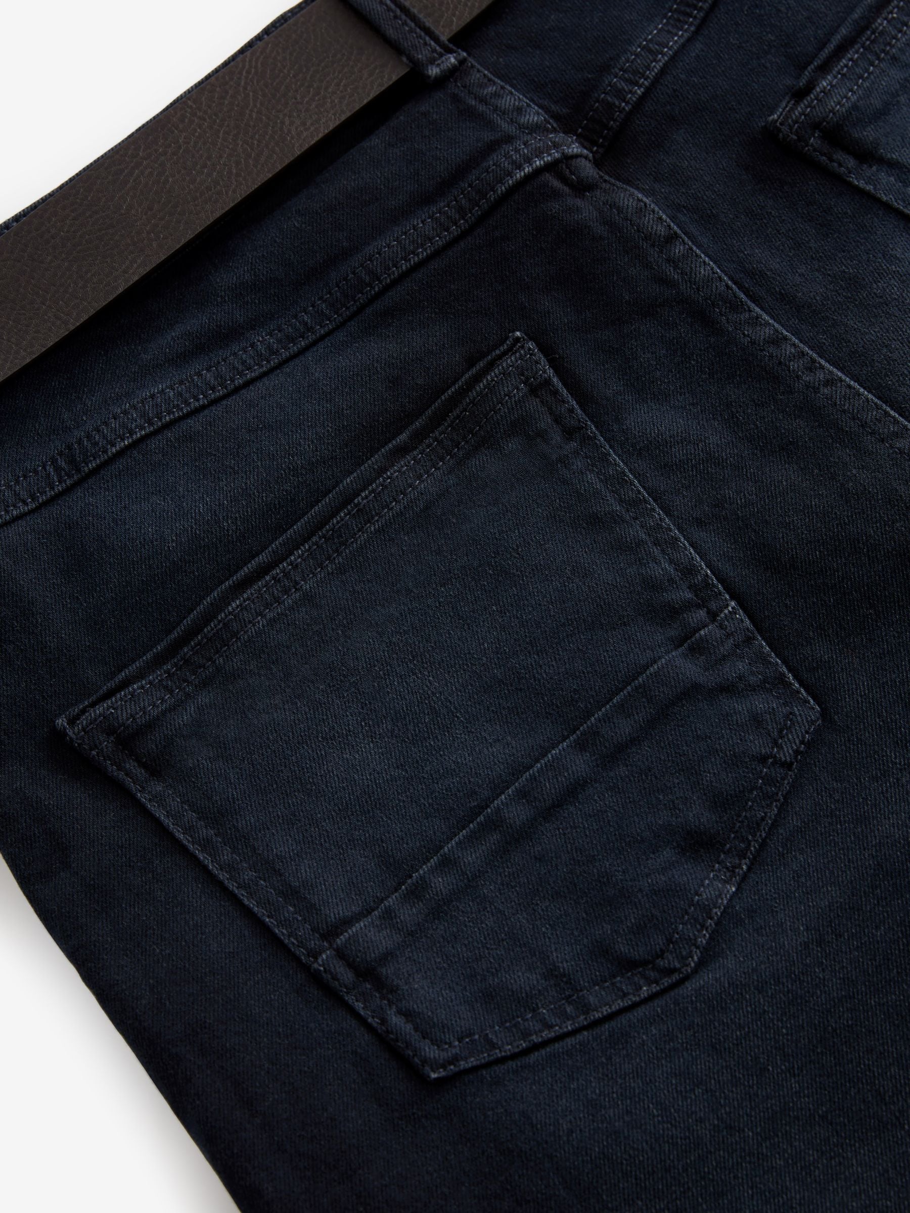 Donkerblauw - Straight fit - Authentic jeans met riem