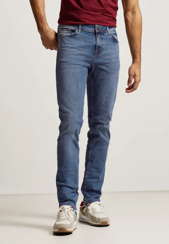 Slim Fit Jeans - real blue random bleach