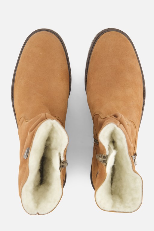 Feyn Joanne Enkellaarsjes cognac Suede