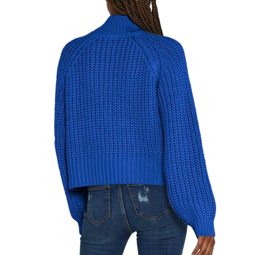 Noisy May Pull en Maille Bleu Roi Femme Noisy May Tessa High Neck