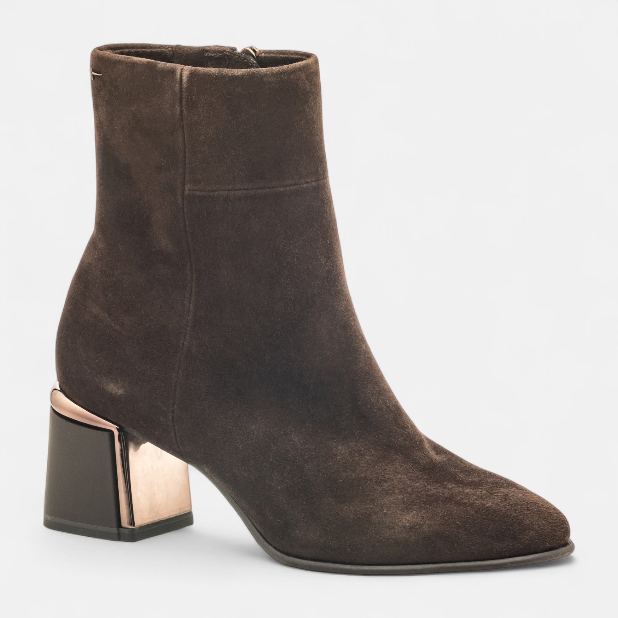 Bottines à talon Femme en cuir marron