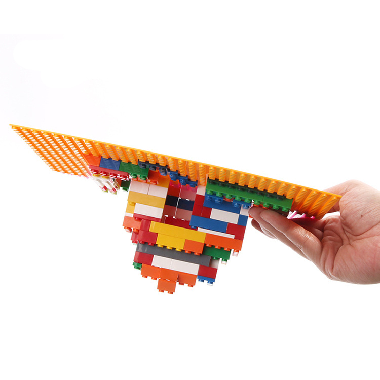 (25.5x25.5cm) Basis Bauplatte Noppen Grund Platte für Spielzeug Bausteine - Grau