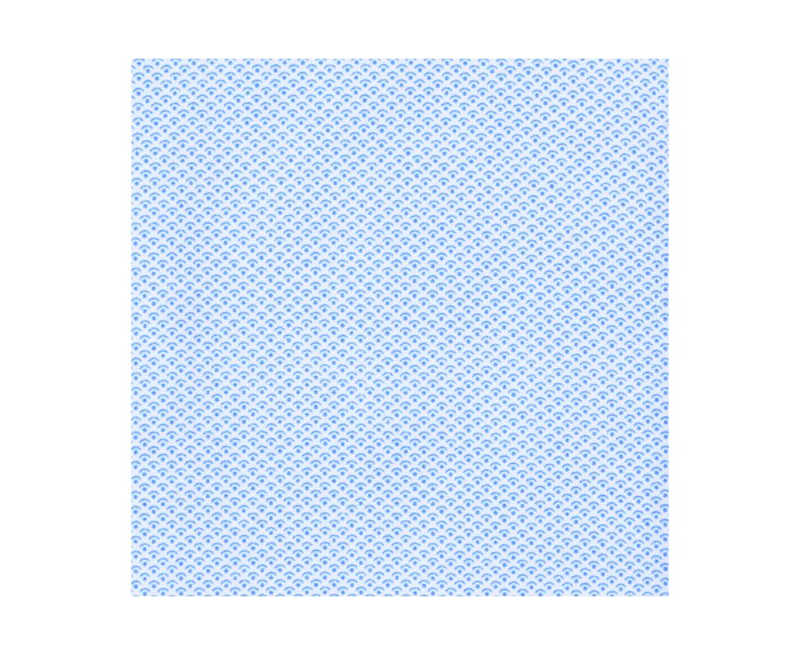 Chemise blanche imprimée motifs bleus - Col français - NESTOR