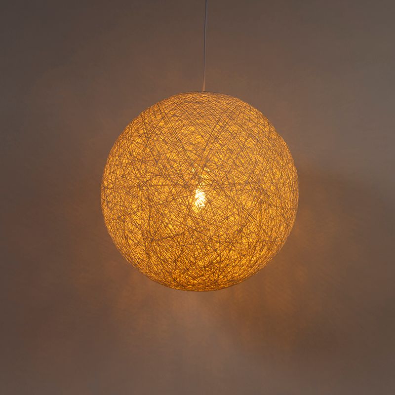 Landelijke hanglamp wit bol 60cm - Corda