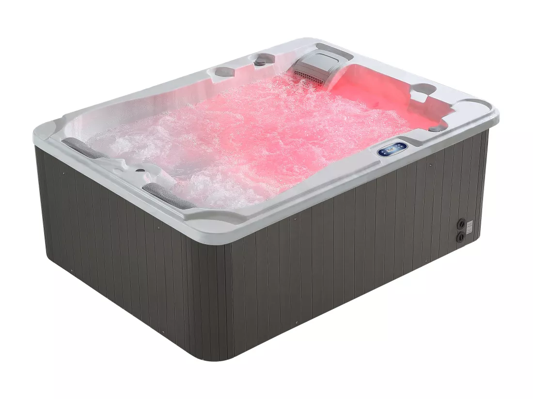 SPA 3 places blanc perlé avec bâche - 65 jets - L210 x P158 x H73 cm - Système BALBOA - FIDJI VI