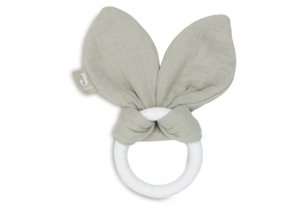 siliconen bijtring Bunny Ears Olive Green