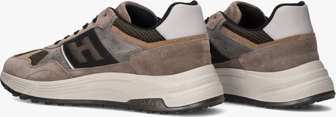 taupe hogan sneakers mesh combi runner
