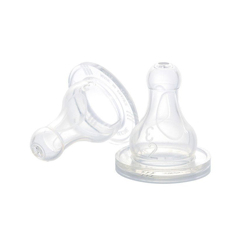 Lot de 2 tétines en silicone 1er âge - Rose