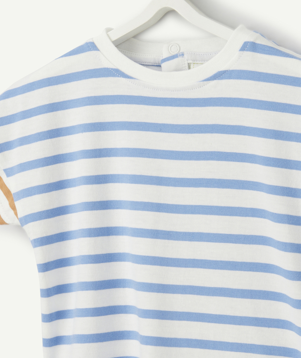 t-shirt bébé garçon en coton bio à rayures colorées