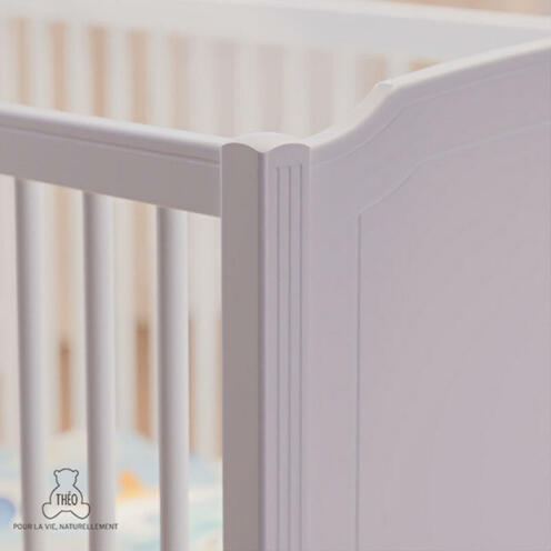 Lit bébé évolutif 70x140 LAFAYETTE Neige - THEO