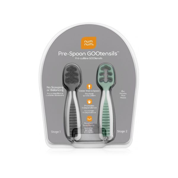 NumNum Pre-Spoons Storm Grey + Glacier Green