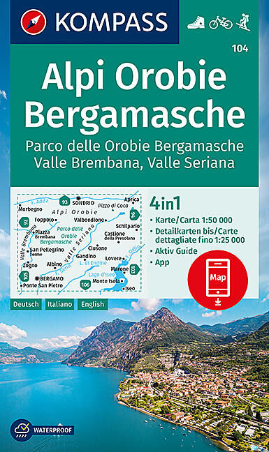 KOMPASS - 104 ALPI OROBIE BERGAMASCHE 1 50 000