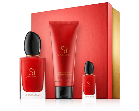 Giorgio Armani Sì Passione Set mit Mini EdP und Body Lotion 50ml-7ml-75ml