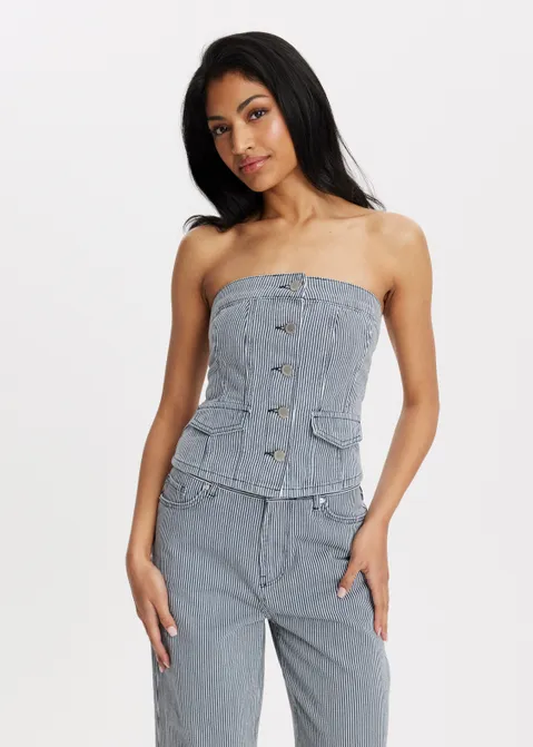 Gestreepte bandeau top assorti (ASSOR)