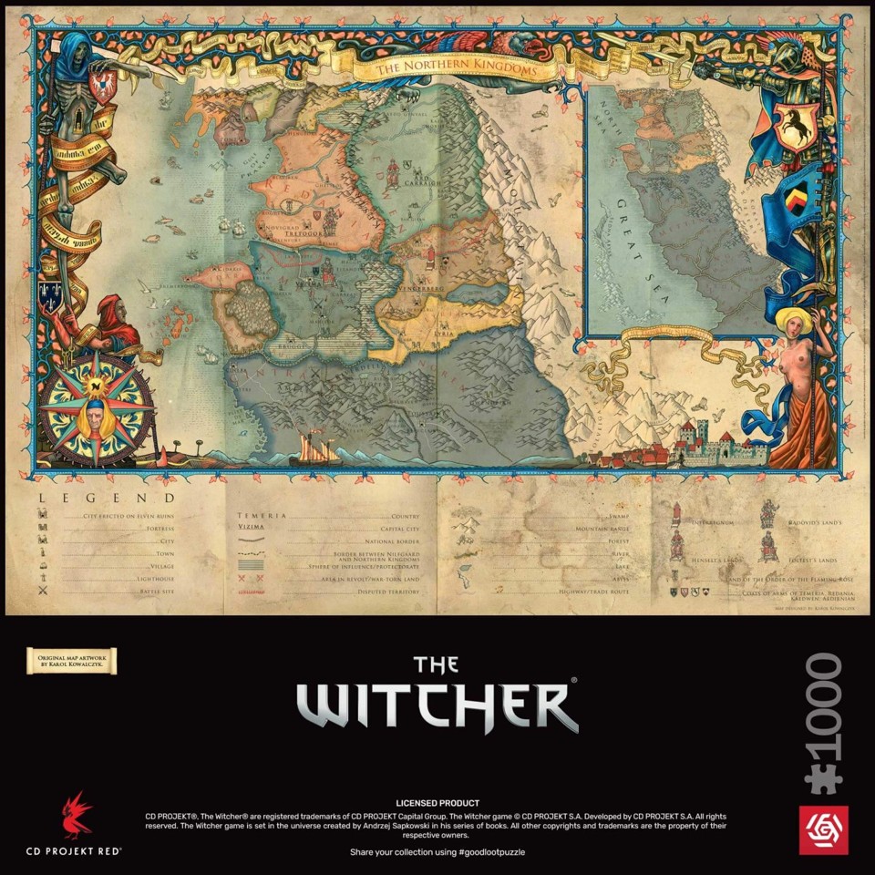 Good Loot - Gaming Puzzle: The Witcher 3 The Northern Kingdoms Puzzles - 1000