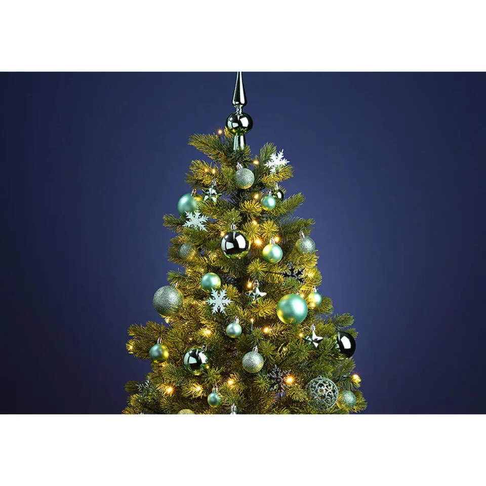 G. Wurm Kerstballen met piek - 111-delig - kunststof - mintgroen