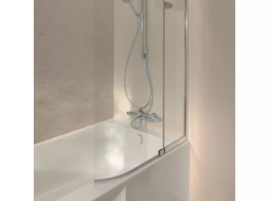 Pack baignoire bain douche 170 x 90 JACOB DELAFON Malice version droite + tablier en niche + pare bain