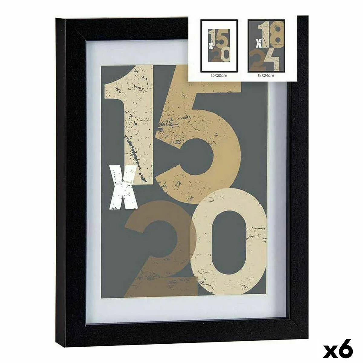 Gift Decor Cadre photo 20,5x26,5 cm Noir verre