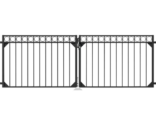 ALBERTS Circle dubbele poort 301 x 100 cm zwart
