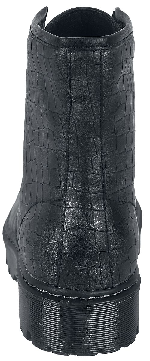 Bottines Lacées Motif Crocodile | Black Premium by EMP Bottes