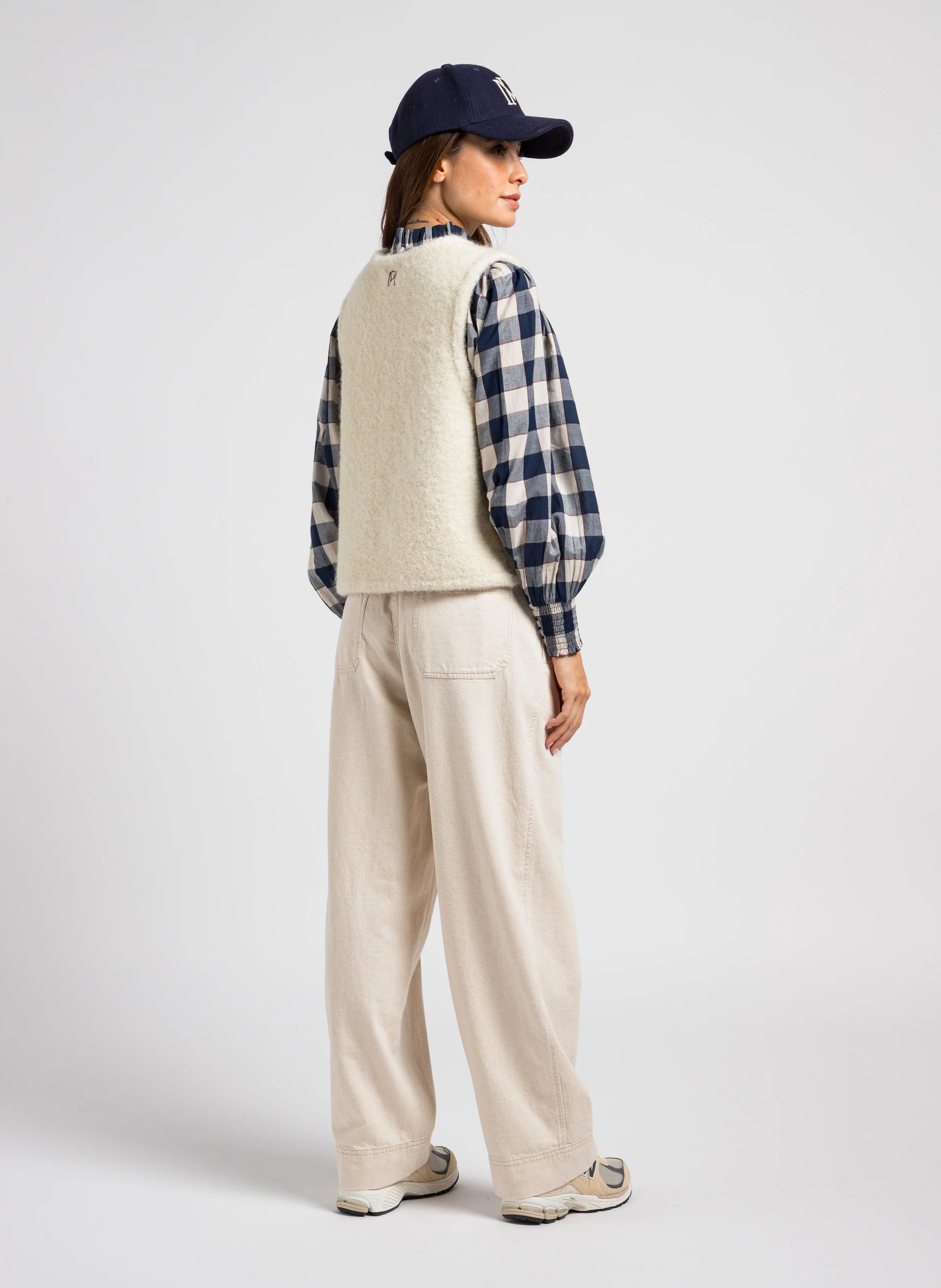 TISSAM - Blouse col rond en coton | Bleu