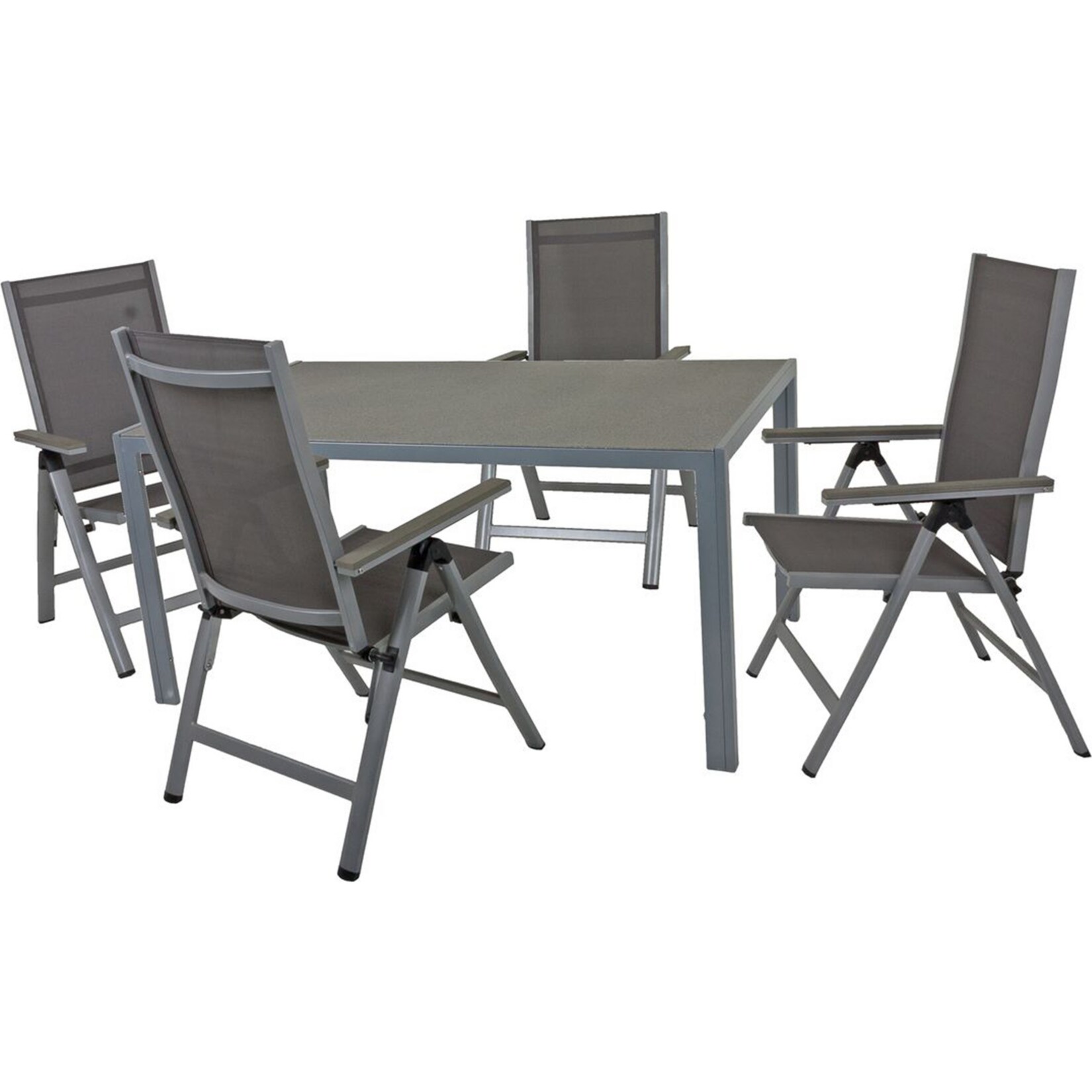 5tlg. Alu Tischgruppe Garten Sitzgruppe Lounge Set Gartenmöbel Sitzgarnitur